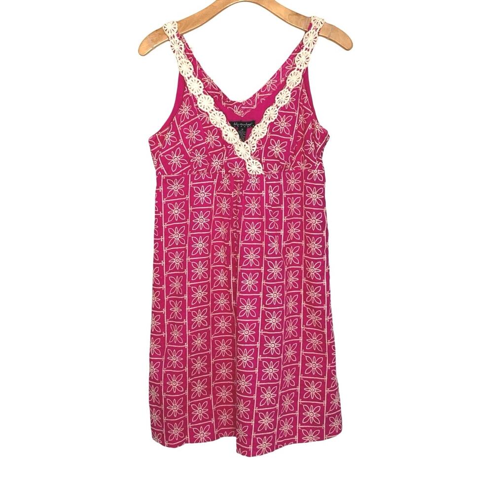 Lily Stanhope pink white floral embroiled dress size 14